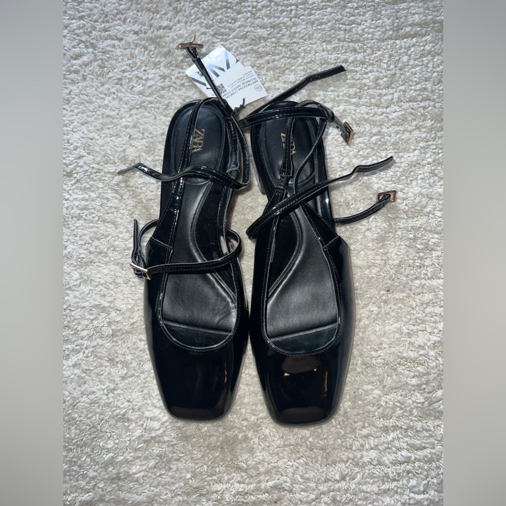 Zara block heel slingbacks